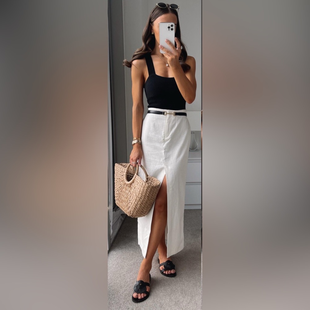 Abercrombie and Fitch linen skirt with center slit